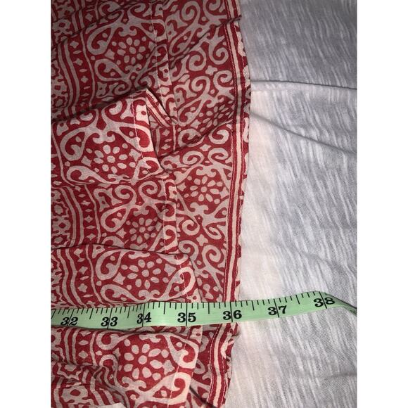 Bell By Alicia Bell Red Smocked Mini Dress Size Small Button Down Floral - Picture 9 of 9